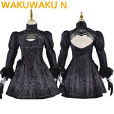 【In Stock】WakuWaku-N 2B Cosplay Costume Anime Women Black Sexy Dress