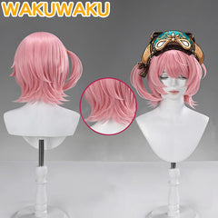 【In Stock】WakuWaku Game Genshin Impact Charlotte Cosplay Wig Pink Hair