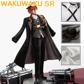 Nakahara Chuuya Cosplay Costume Anime Cosplay WakuWaku-SR Men Costume Chuuya Cosplay Coat Halloween Chuya Cosplay Hat Uniform