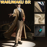 Dazai Cosplay Costume Anime Cosplay WakuWaku-SR Men Costume Suit Osamu Dazai Cosplay Overcoat Halloween Uniform Cosplay