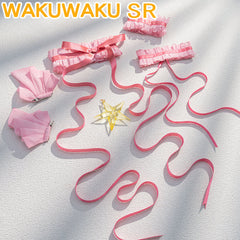 WakuWaku-SR Kinomoto Sakura Cosplay Anime Card Captor Sakura Pink Dress