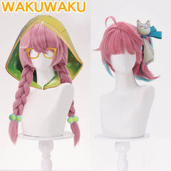 Mei Kamori Kiriko Wig Game OW Cosplay Women Pink Long Braided Hair Meiling Zhou Mei Cosplay High Heat Resistant Hair