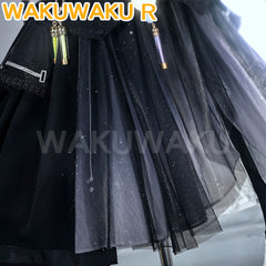 【S-2XL】Game Wuthering Waves Lily Cosplay WakuWaku-R Black White Short Dress