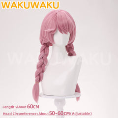 Mei Kamori Kiriko Wig Game OW Cosplay Women Pink Long Braided Hair Meiling Zhou Mei Cosplay High Heat Resistant Hair
