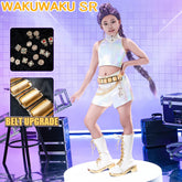 【US LOCAL SHIPPING 】【Kids Version】Movie Anime Kpop Killer Costume Cosplay WakuWaku-SR Family White Suit
