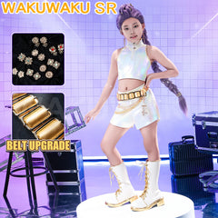【US LOCAL SHIPPING 】【Kids Version】Movie Anime Kpop Killer Costume Cosplay WakuWaku-SR Family White Suit
