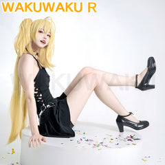 Tsukiyomi Utau Concert Cosplay Costume Anime Shugo Chara Cosplay WakuWaku-R Women Sexy Black Dress Costume Utau Cosplay