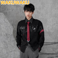 【Official】Wriothesley Cosplay Costume Game Genshin Impact 【XS-3XL】WakuWaku-SR Men Causal Shirt Wriothesley Doujin Christmas