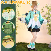 Game Genshin Impact Yaoyao Cosplay Lantern Rite Green Suit