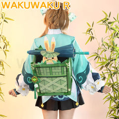Game Genshin Impact Yaoyao Cosplay Lantern Rite Green Suit