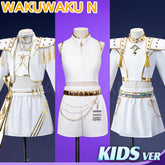 【Children Ver】In Stock Movie Costume Cosplay WakuWaku-N White Suit Family Kids Cosplay