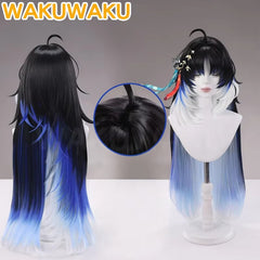 【In Stock】Game Wuthering Waves Yangyang Cosplay Wig Blue Hair Xuanling