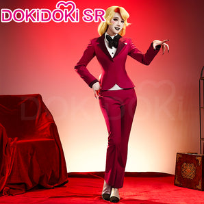 【Size S-3XL】DokiDoki-SR Anime Hell Hotel Cosplay Costume Red Suit / Black Press-on Nails