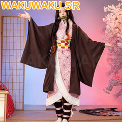 Kamado Nezuko Cosplay Costume Anime Cosplay WakuWaku-SR Women Cute Pink Kimono Costume Nezuko Cosplay Costume