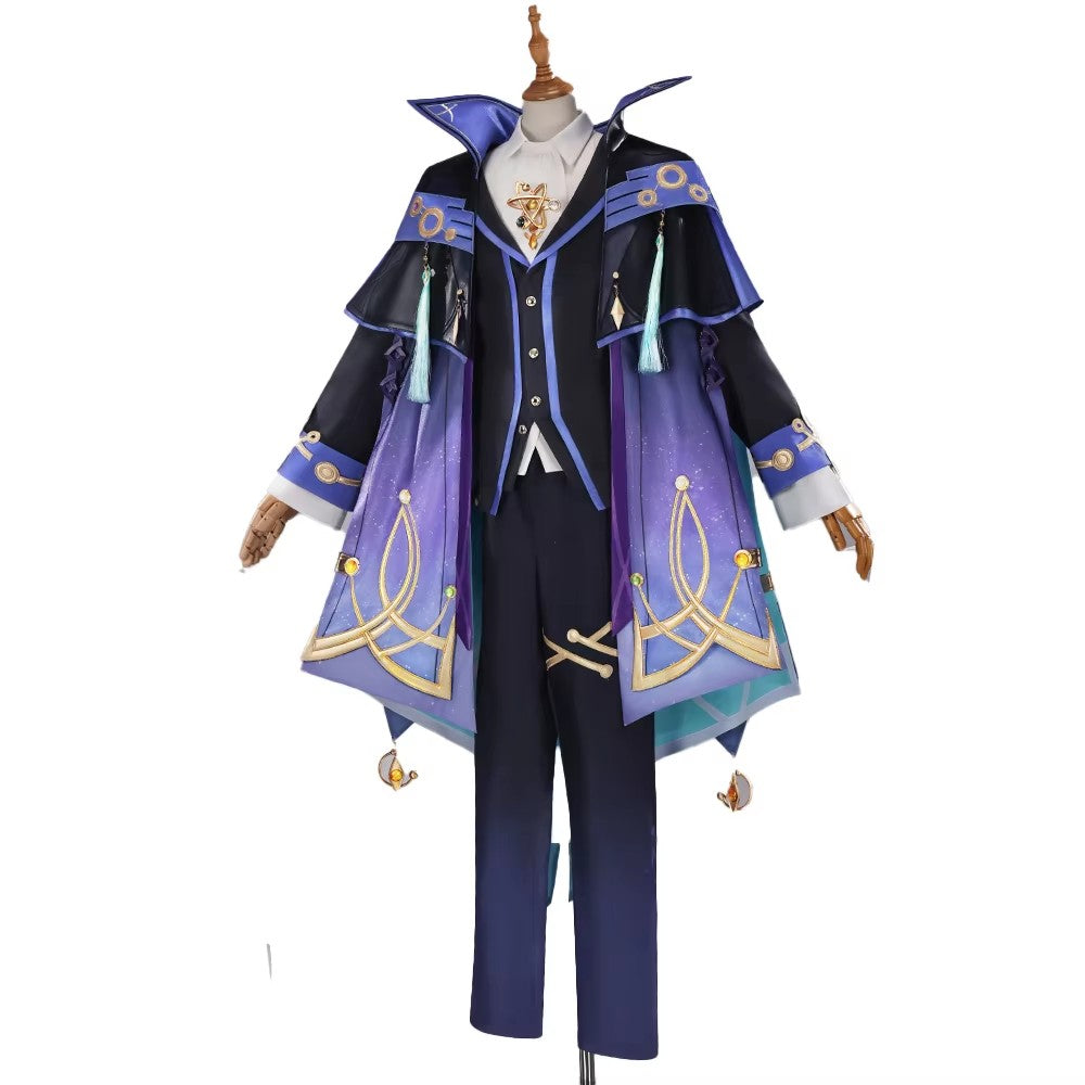 【S-2XL】WakuWaku Game Genshin Impact Mitya Cosplay Wig Men Suit Snezhnaya