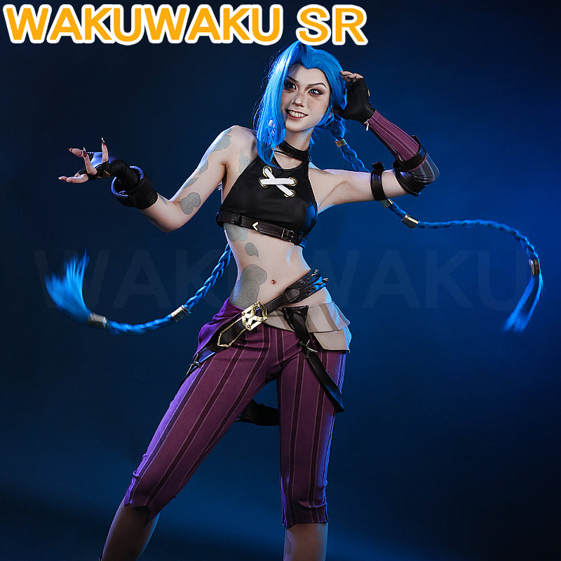 Jinx Cosplay Costume Anime Arcane Women LOL Arcane Cosplay Jinx Cosplay Christmas Costume Plus Size