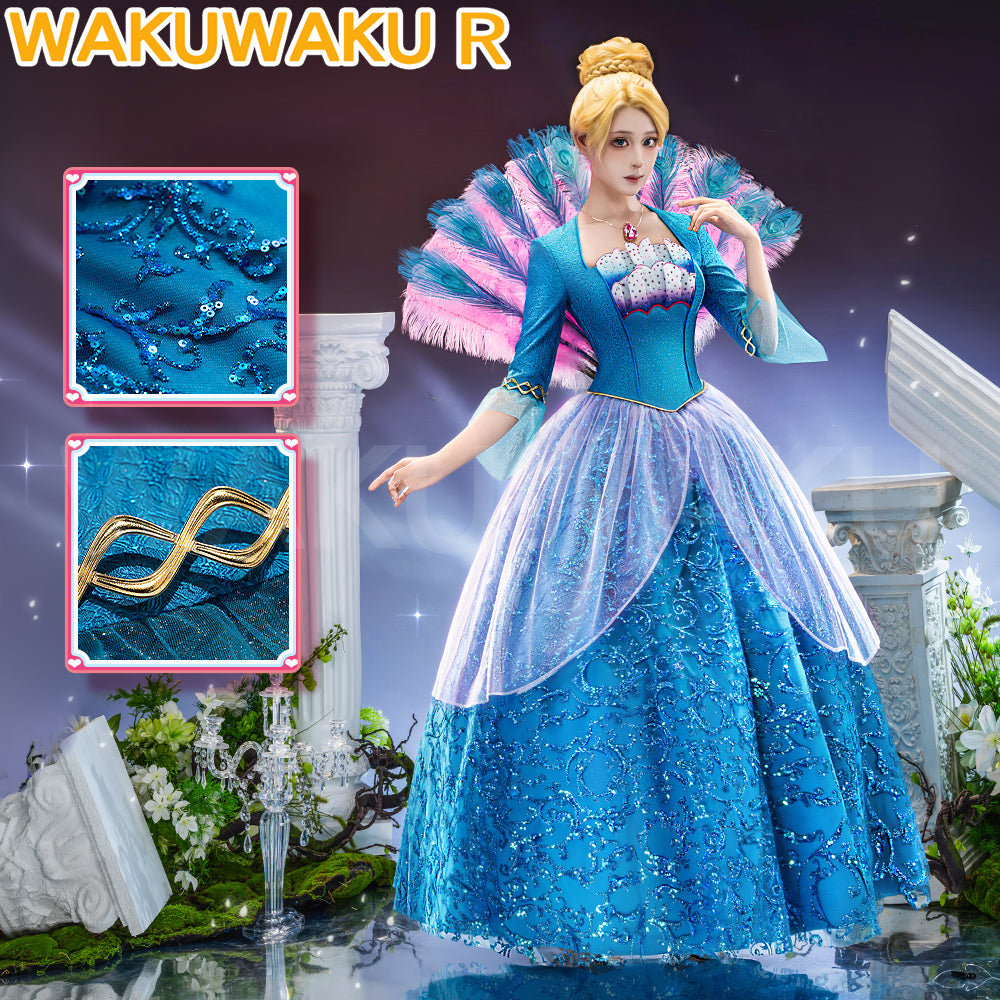 【S-3XL】WakuWaku-SR Women Princess Cosplay Dress Girl Girlhood Dream Peacock