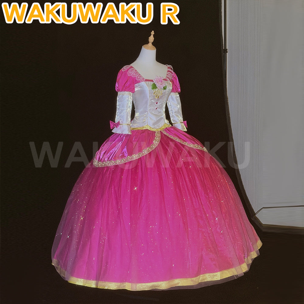 Women Princess Cosplay Dress WakuWaku-R Girl Girlhood Dream Princess Pink Rose Red Dress