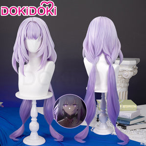 DokiDoki Game Honkai: Star Rail Cosplay Castorice Cosplay Wig Long Straight Purple Hair Twin Ponytails