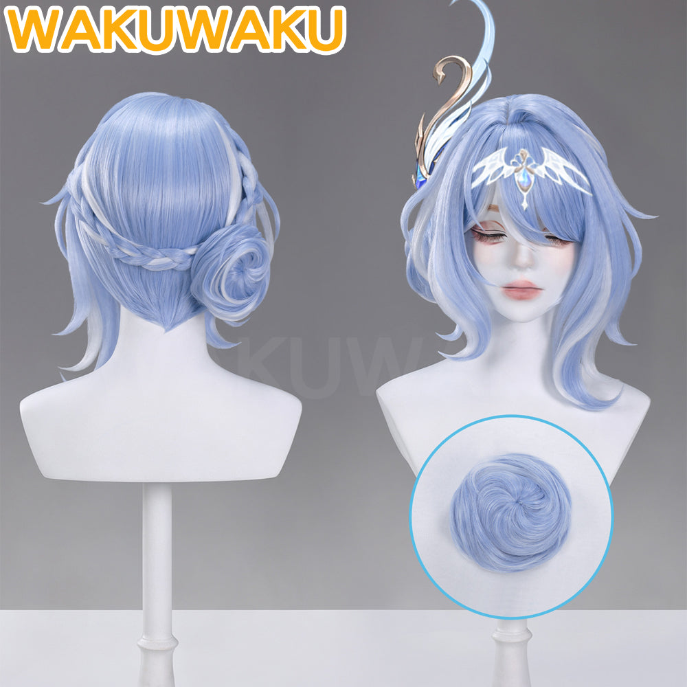 【In Stock】WakuWaku Game Genshin Impact Odette Cosplay Wig Snezhnaya Blue Hair