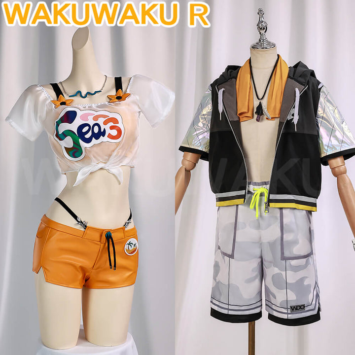 Belle Wise Cosplay Costume Game Zenless Zone Zero WakuWaku-R ZZZ Women Men Swimsuit Halloween Summer Cosplay