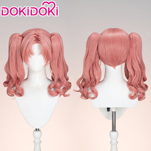 DokiDoki Anime A Certain Scientific Railgun Cosplay Shirai Kuroko Wig Long Curly Brown Hair Twin Ponytails