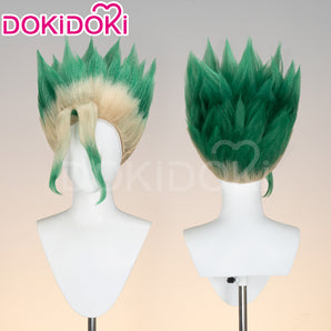 DokiDoki Anime Dr.STONE Cosplay Ishigami Senkū Wig White/Green Gradient