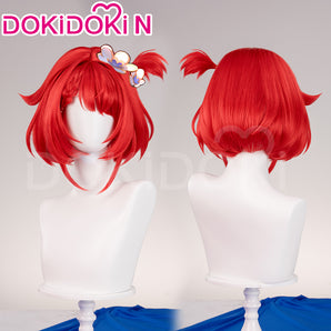 DokiDoki Game Honkai: Star Rail Cosplay Tribios Cosplay Wig Short Red Straight Wig