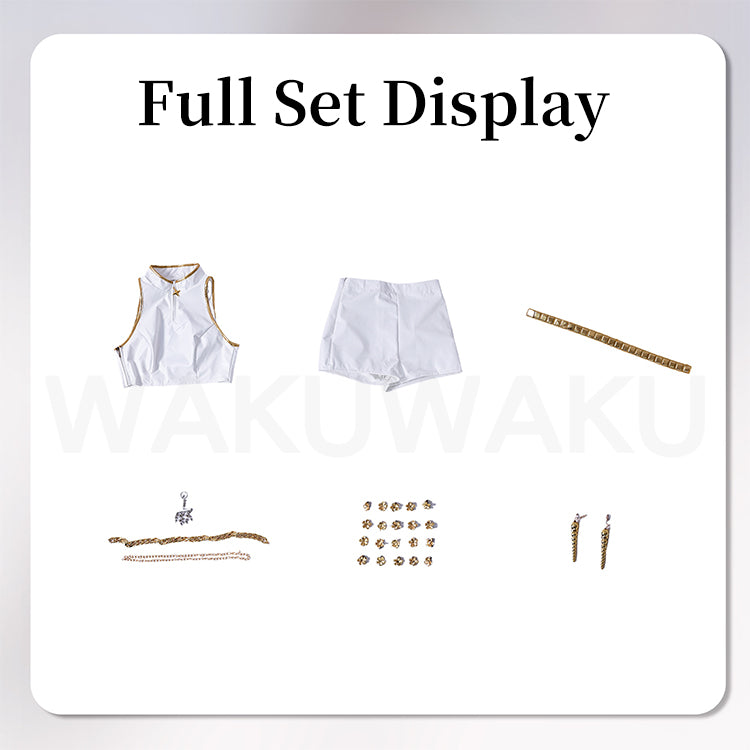 【In Stock】Wakuwaku-N Movie Anime Kpop Killer Cosplay Costume White Golden Suit