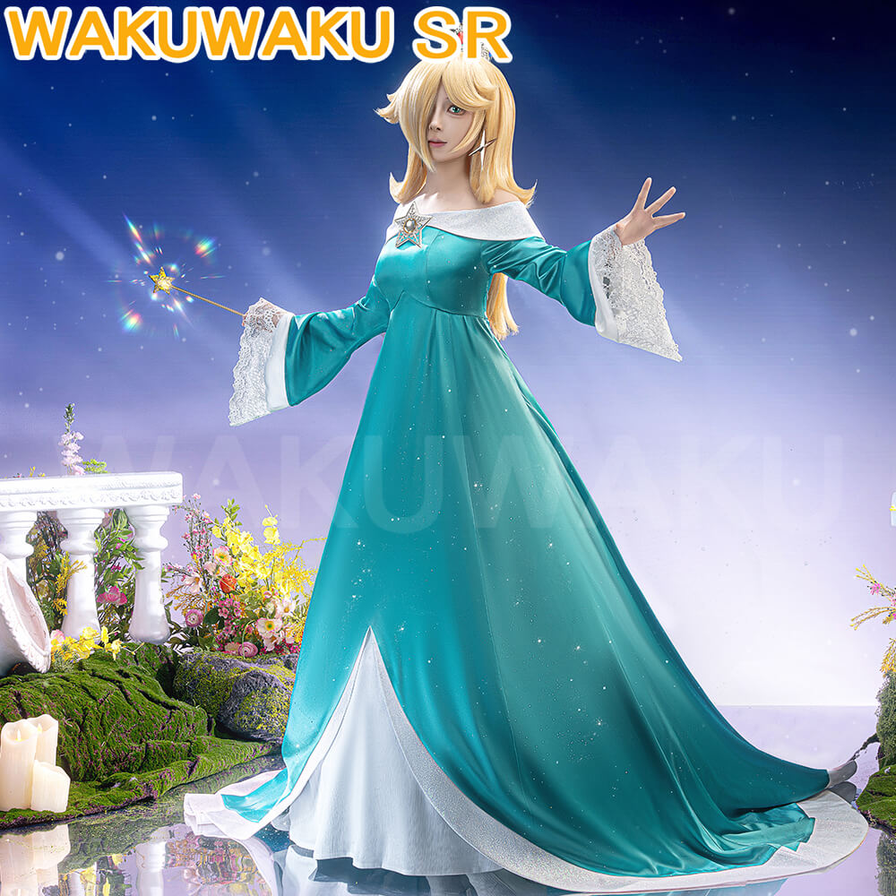 【In Stock】【Size S-3XL】WakuWaku-SR Movie Rosalina Costume Blue Princess Dress