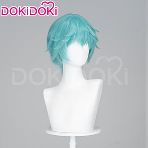 DokiDoki Cosplay Short Straight Green Gender Bending Wig Male