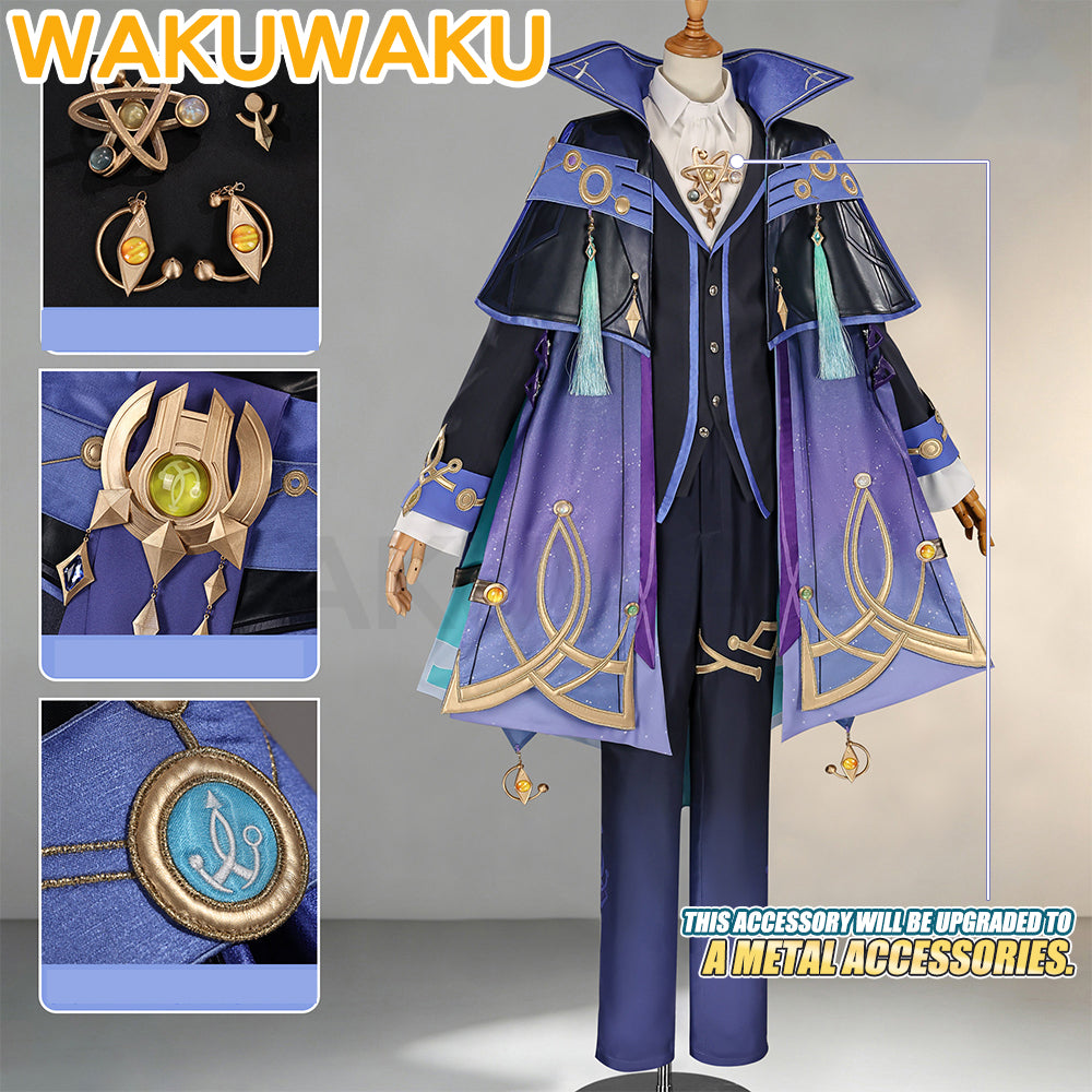 【In Stock】WakuWaku Game Genshin Impact Mitya Cosplay Wig Men Suit Snezhnaya