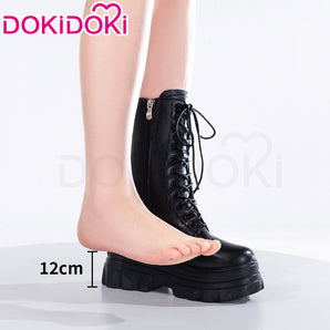 【In Stock】DokiDoki Height Increasing Shoes / Elevator Shoes Martin Boots Black White