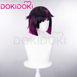 DokiDoki Game Twisted Wonderland Cosplay Wig Lilia Wig Short Straight Black Pink Hair