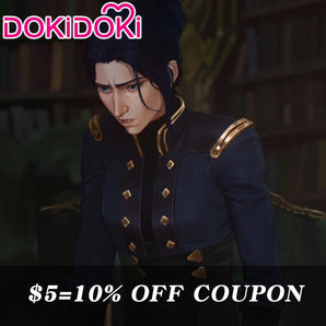 $5 Deposit =10% OFF Coupon DokiDoki-SR Game Cosplay Costume Blue Black Military Uniform