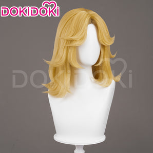 Dokidoki Game Cosplay Woman Wig Mid-length Yellow Wig