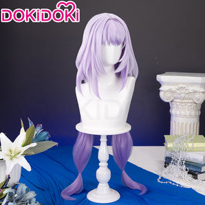 DokiDoki Game Honkai: Star Rail Cosplay Castorice Cosplay Wig Long Straight Purple Hair Twin Ponytails