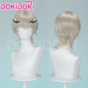 Dokidoki Game Metaphor: ReFantazio Cosplay Leon Strohl Wig Short Grey Hair