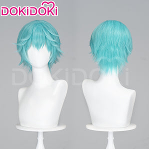 DokiDoki Cosplay Short Straight Green Gender Bending Wig Male