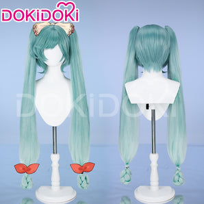 DokiDoki Game 2024 Snow Wig Long Straight Green Hair