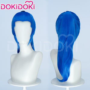 DokiDoki Anime Cosaply Wig Men Long Blue Straight Hair