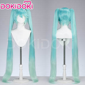 DokiDoki Halloween Cosplay Wig Long Straight Blue Green