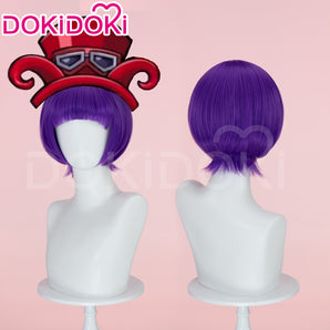 DokiDoki Anime Cosaply Wig Women Short Purple Straight Hair