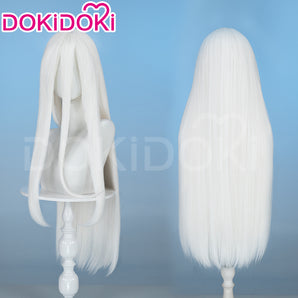 DokiDoki Anime Katekyō Hitman Reborn! Cosplay Wig Superbia Squalo Long Straight Silvery Hair