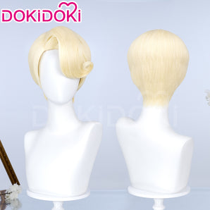 DokiDoki Anime Hell Hotel Cosplay Wig Short Straight Yellow Hair