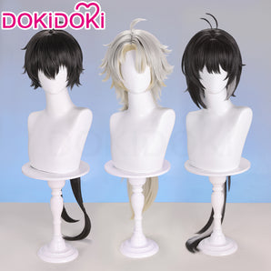 DokiDoki Game Wuthering Waves Cosplay Lingyang/ Rover Male/ Female Wig Long Straight White Black Grey Hair Ling Yang Liondance