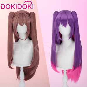 DokiDoki Anime 2.5 Dimensional Seduction Cosplay Tachibana Mikari Wig Long Straight Brown / Purple Pink Gradient Hair