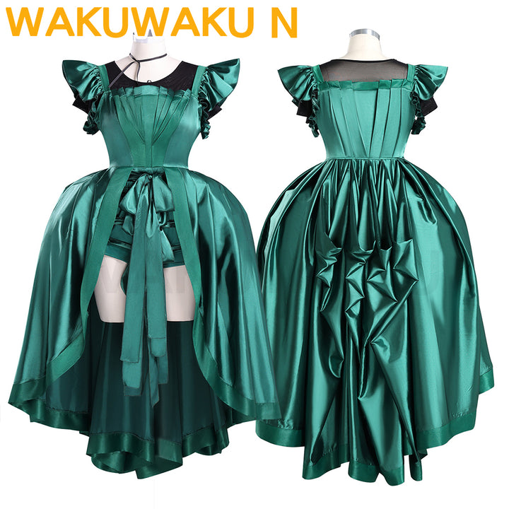 Agnes Cosplay Costume WakuWaku-N Green Evening Gown Dress Wolf girl Cosplay Halloween Women Cosplay