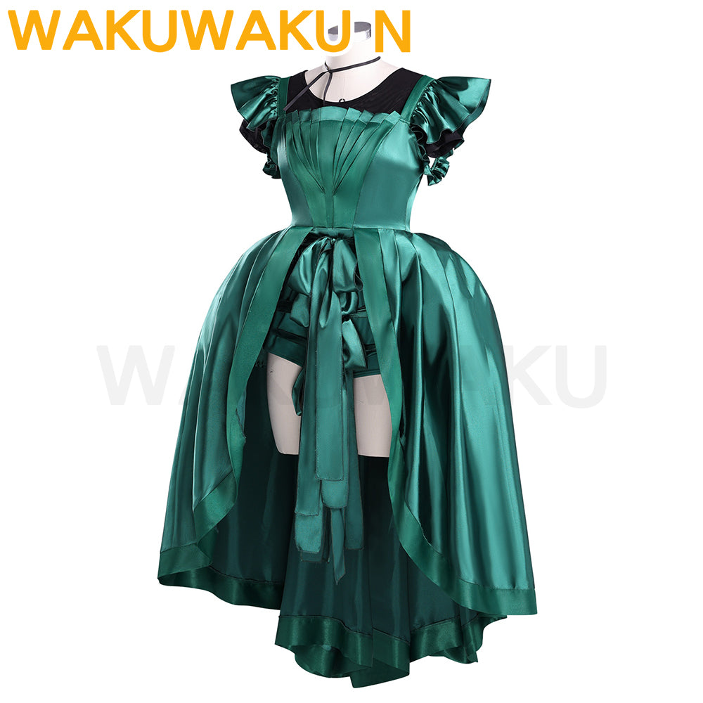 Agnes Cosplay Costume WakuWaku-N Green Evening Gown Dress Wolf girl Cosplay Halloween Women Cosplay