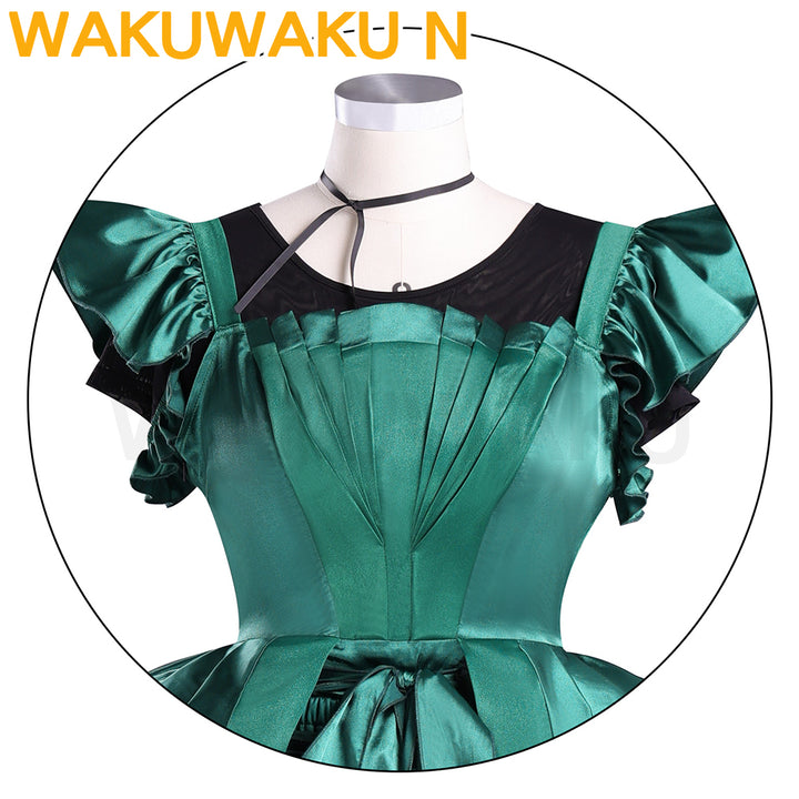 Agnes Cosplay Costume WakuWaku-N Green Evening Gown Dress Wolf girl Cosplay Halloween Women Cosplay